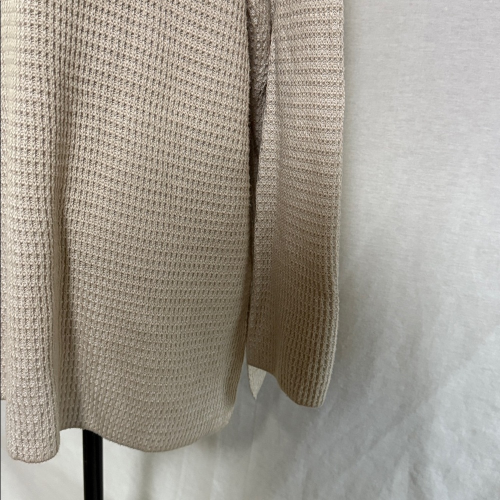 Eileen Fisher Cream Thermal Knit Funnel Neck Organic Cotton Blend Sweater GUC - Picture 3 of 12